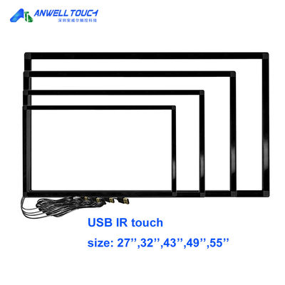 55"Inch Infrarouge Multi-touch Overlay Kit Cadre ouvert Noir 300cd/M2